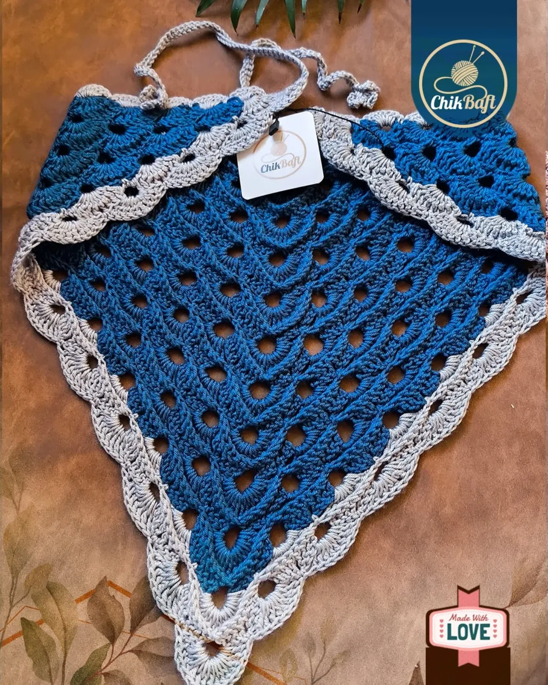 اسکارف مثلثی نخ ترک رنگ‌بندی